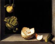 SANCHEZ COELLO, Alonso Still-life with Quince, Cabbage, Melon and Cucumber oil painting